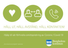 Affisch för utskrift - håll ut, håll avstånd, håll kontakten