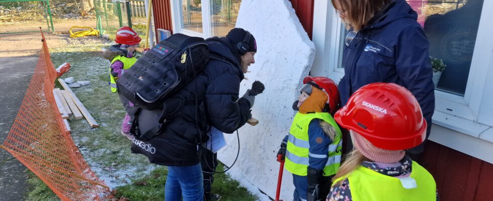 Sveriges Radio P4 intervjuar förskolebarn på Gärdslösa förskola